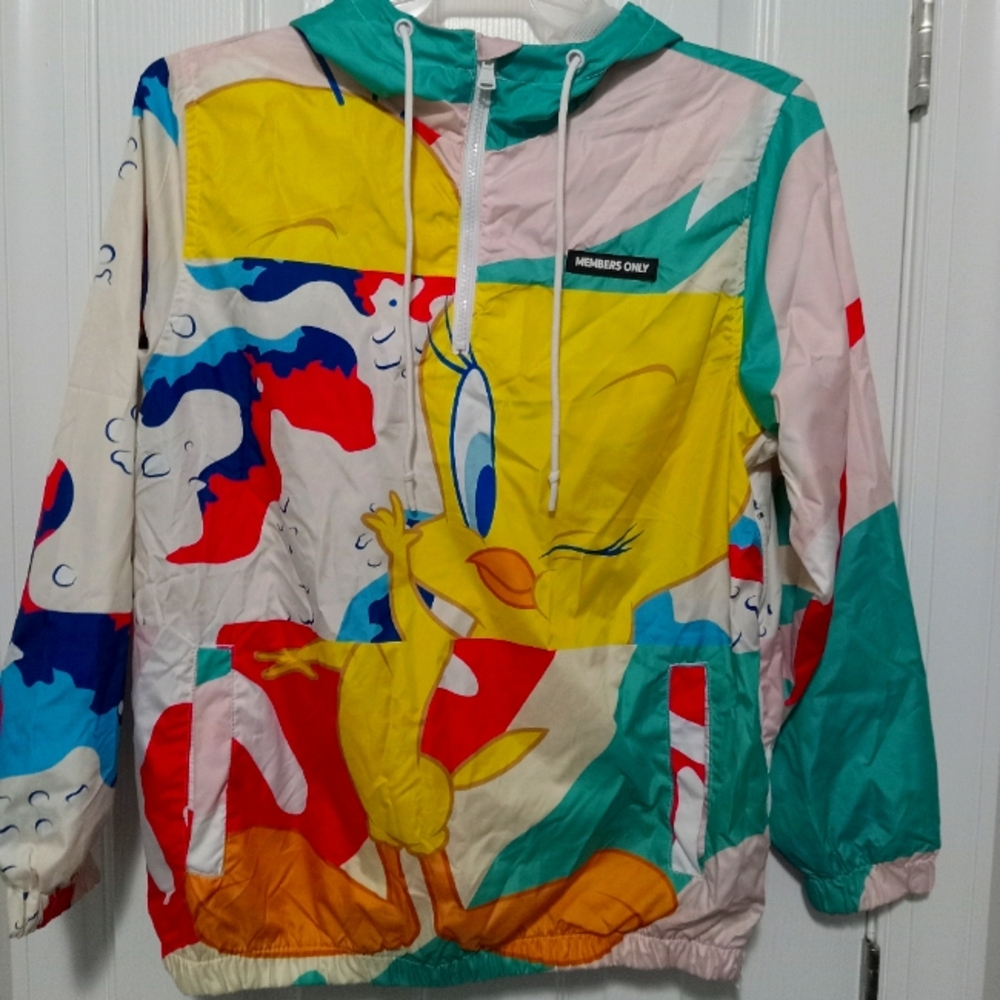 Members Only Looney Toon Jacket w hoodie